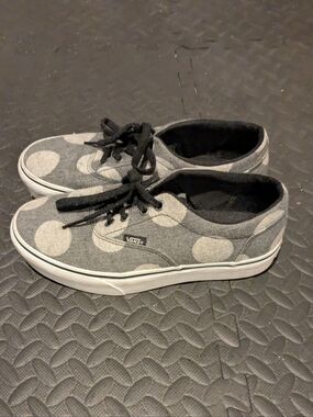 Vans Black and Gray Low-Top Canvas Sneakers
